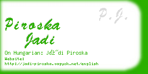 piroska jadi business card